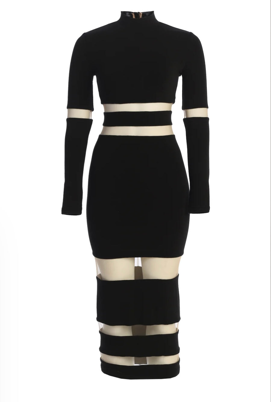 BANDAGE BLACK MIDI DRESS