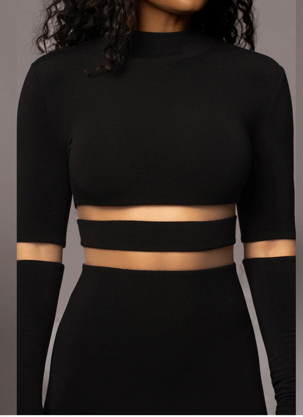 BANDAGE BLACK MIDI DRESS
