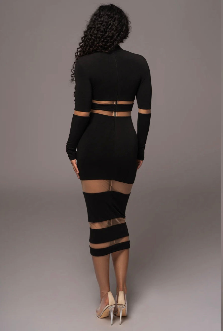 BANDAGE BLACK MIDI DRESS