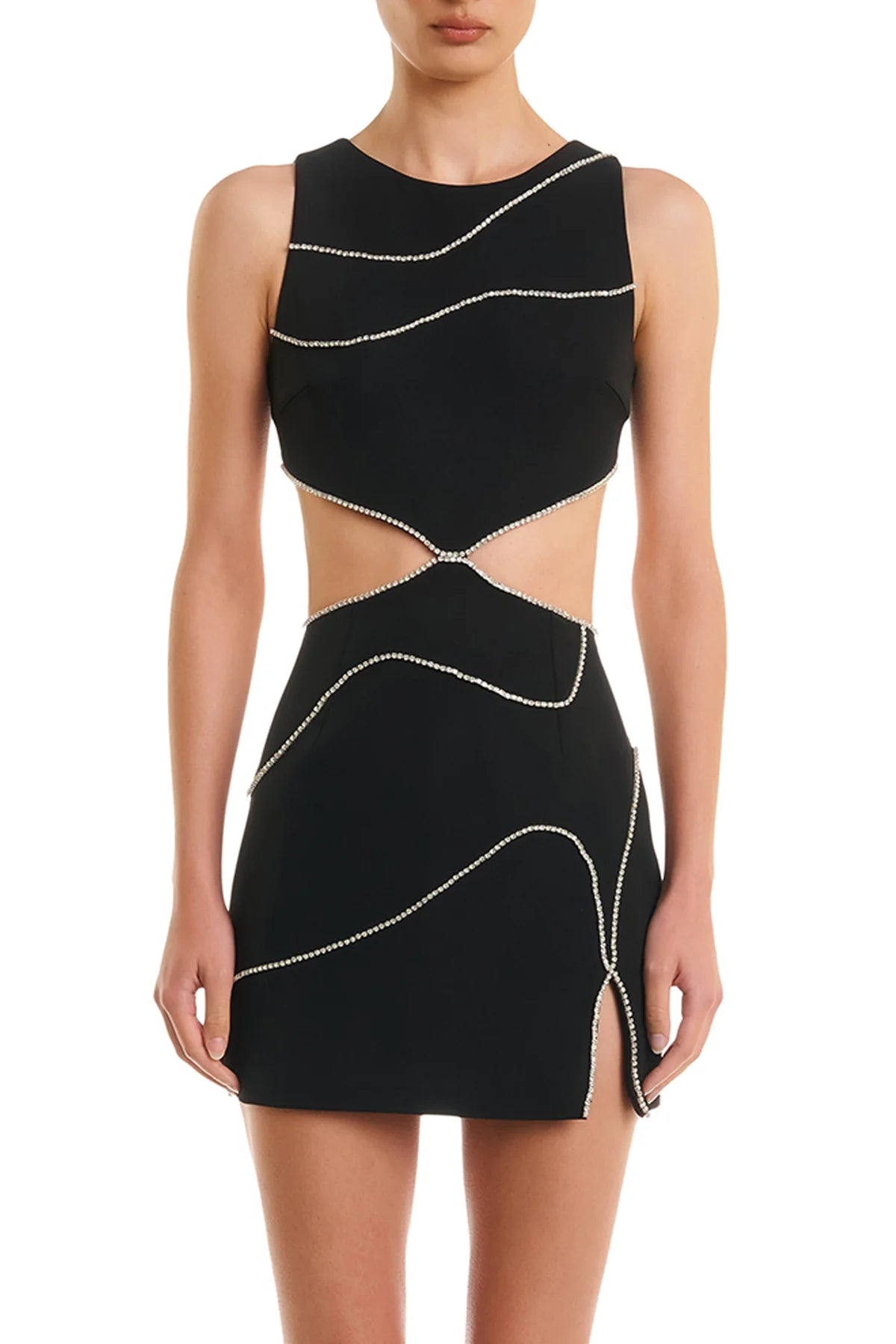 NEON LIME DIAMOND WORK DRESS