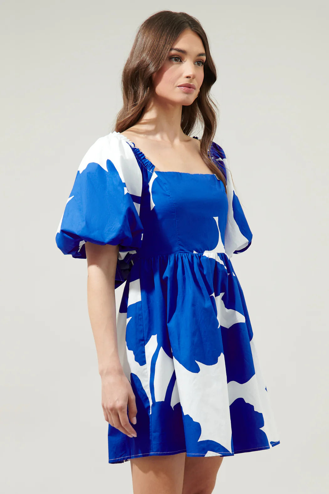 YAMI FLORAL PRINT MINI COTTON DRESS