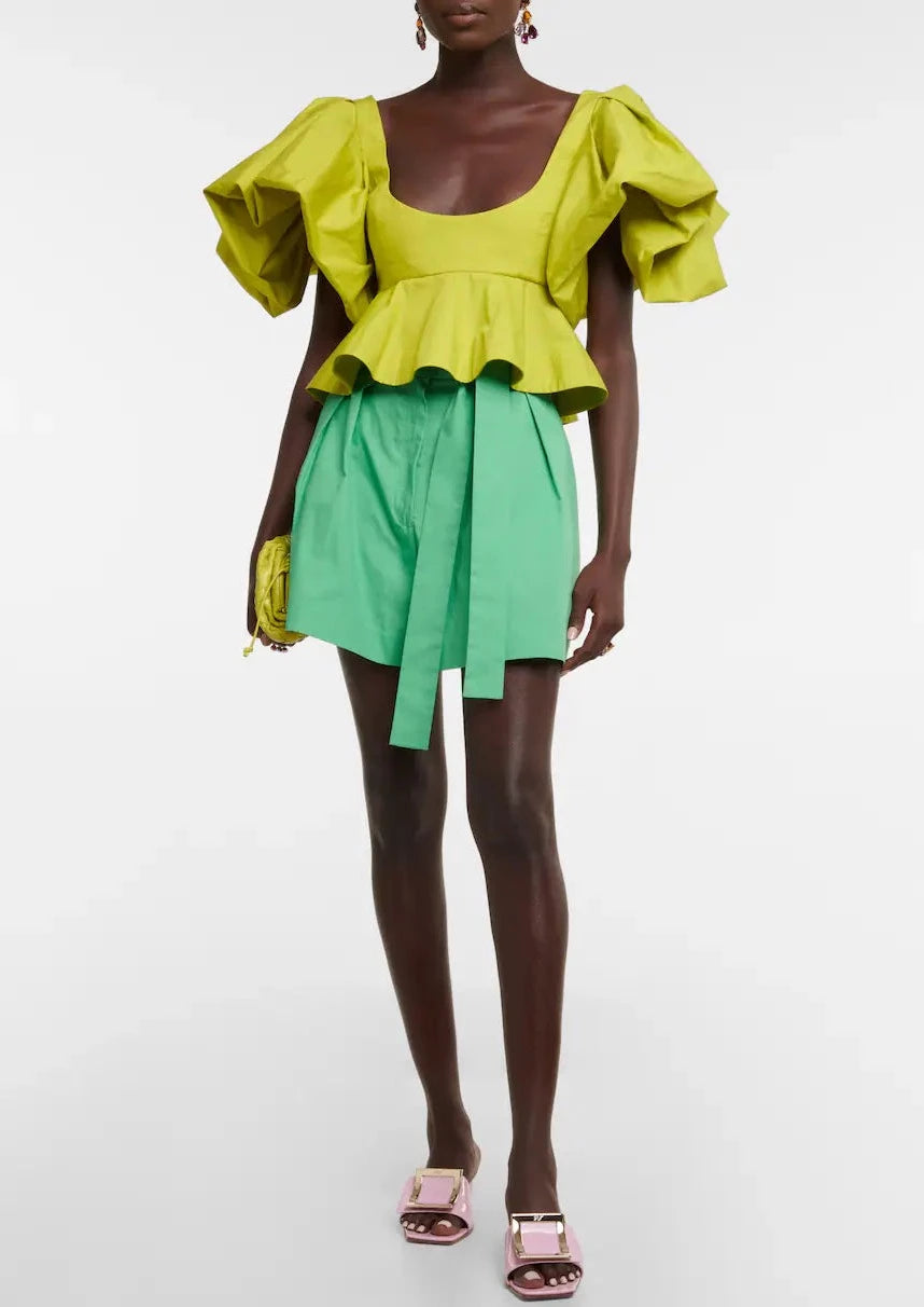 Neon peplum deals top