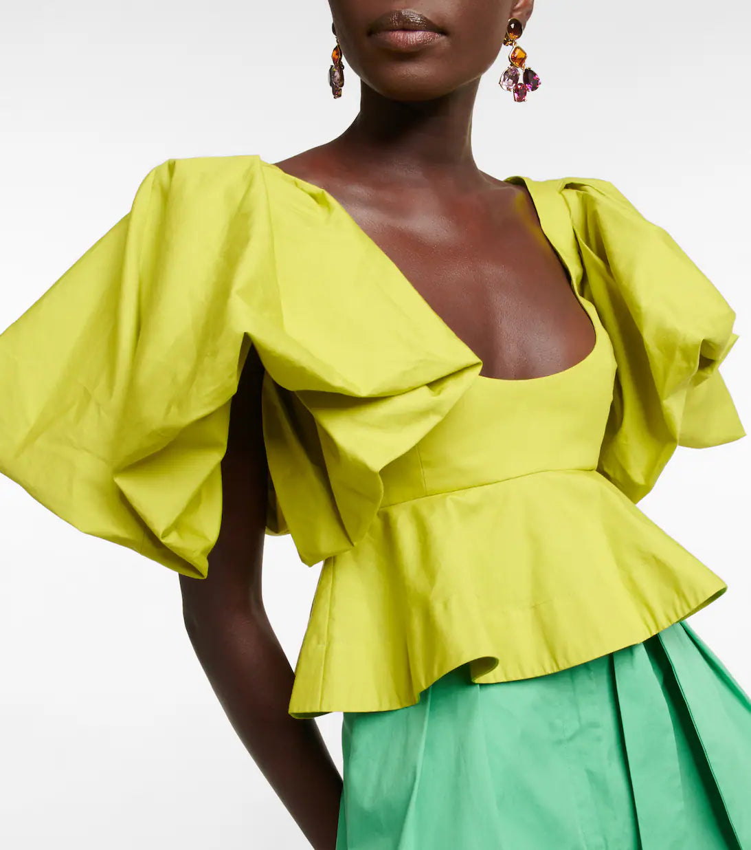 NEON PEPLUM TOP