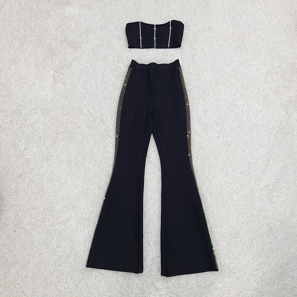 DIAMOND WORK BLACK CO-ORD