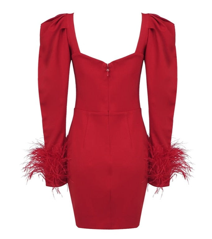 LUXURY BODYCON CRYSTAL TASSEL MINI DRESS