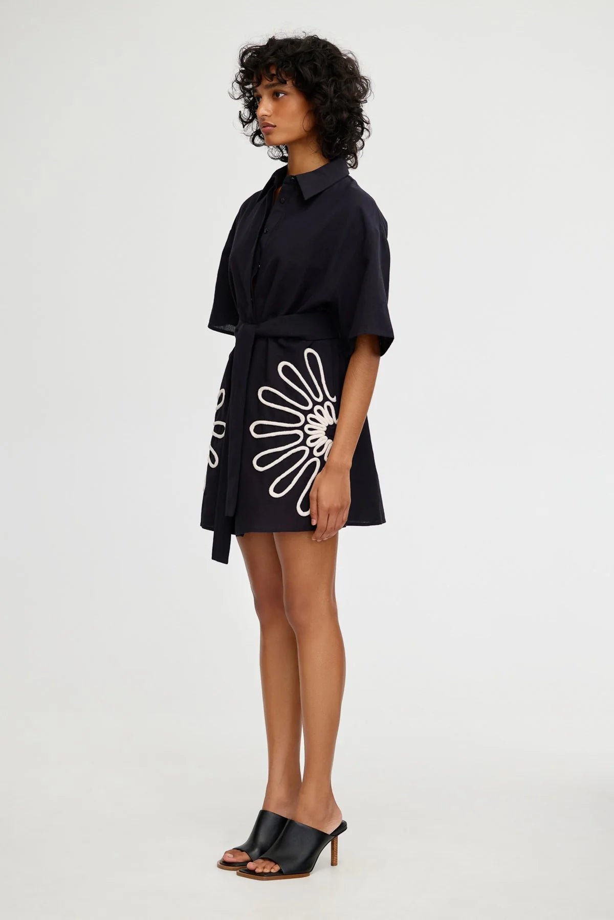 TARA EMBROIDERED SHIRT DRESS