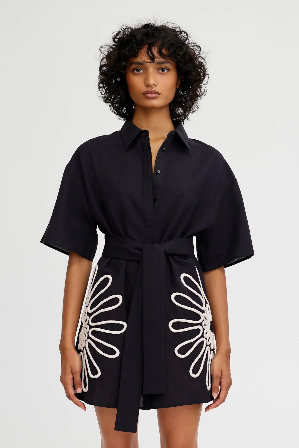 TARA EMBROIDERED SHIRT DRESS