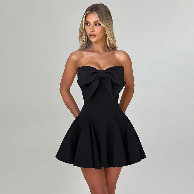 OFF WHITE BOW A-LINE DRESS