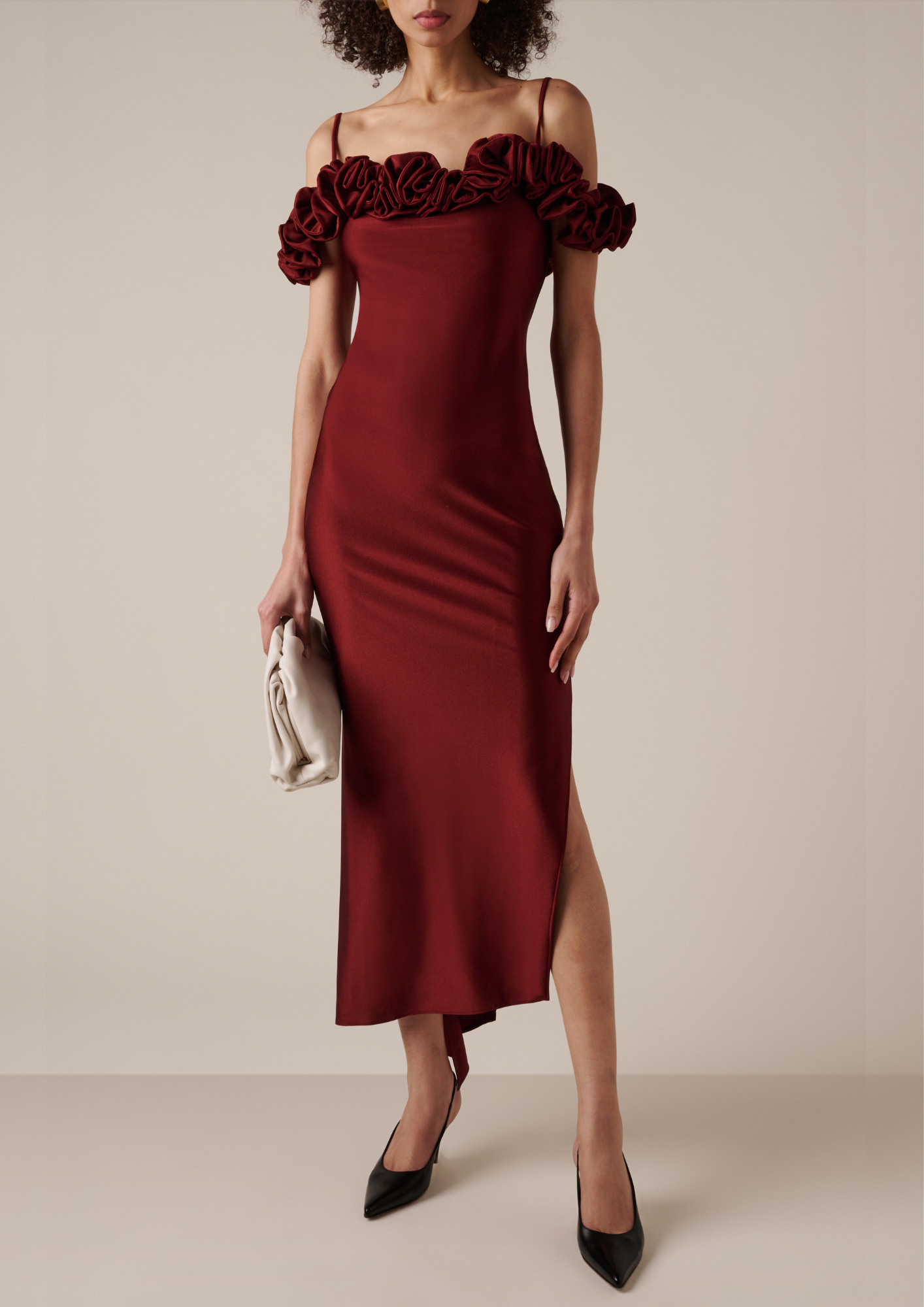 ROSETTE DETAIL MAXI DRESS