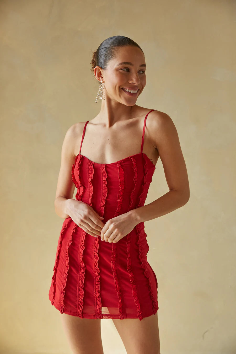 VENITIA RUFFLE MINI DRESS