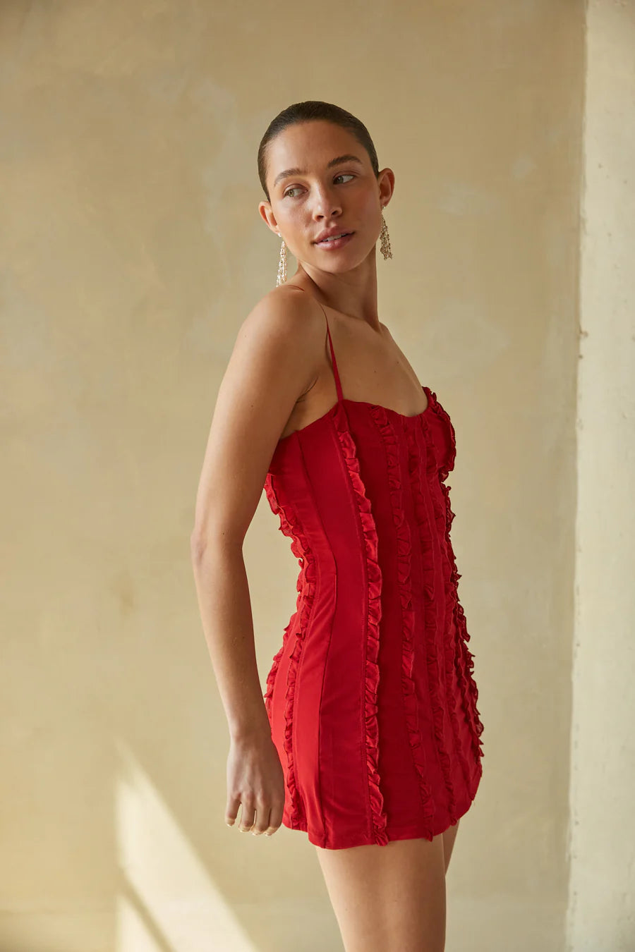 VENITIA RUFFLE MINI DRESS