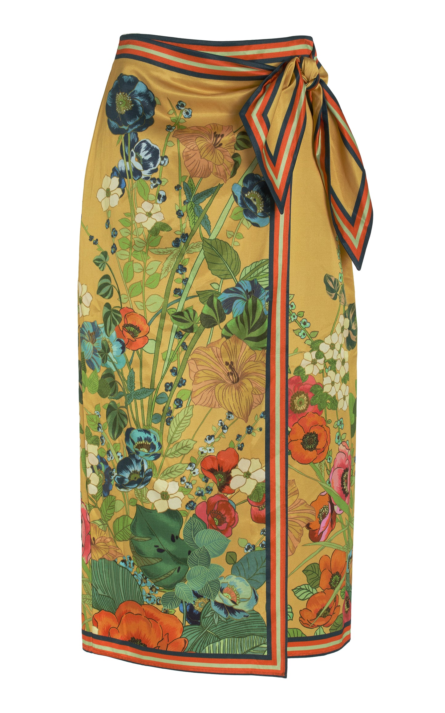 FLORAL WRAP SKIRT TOP SET