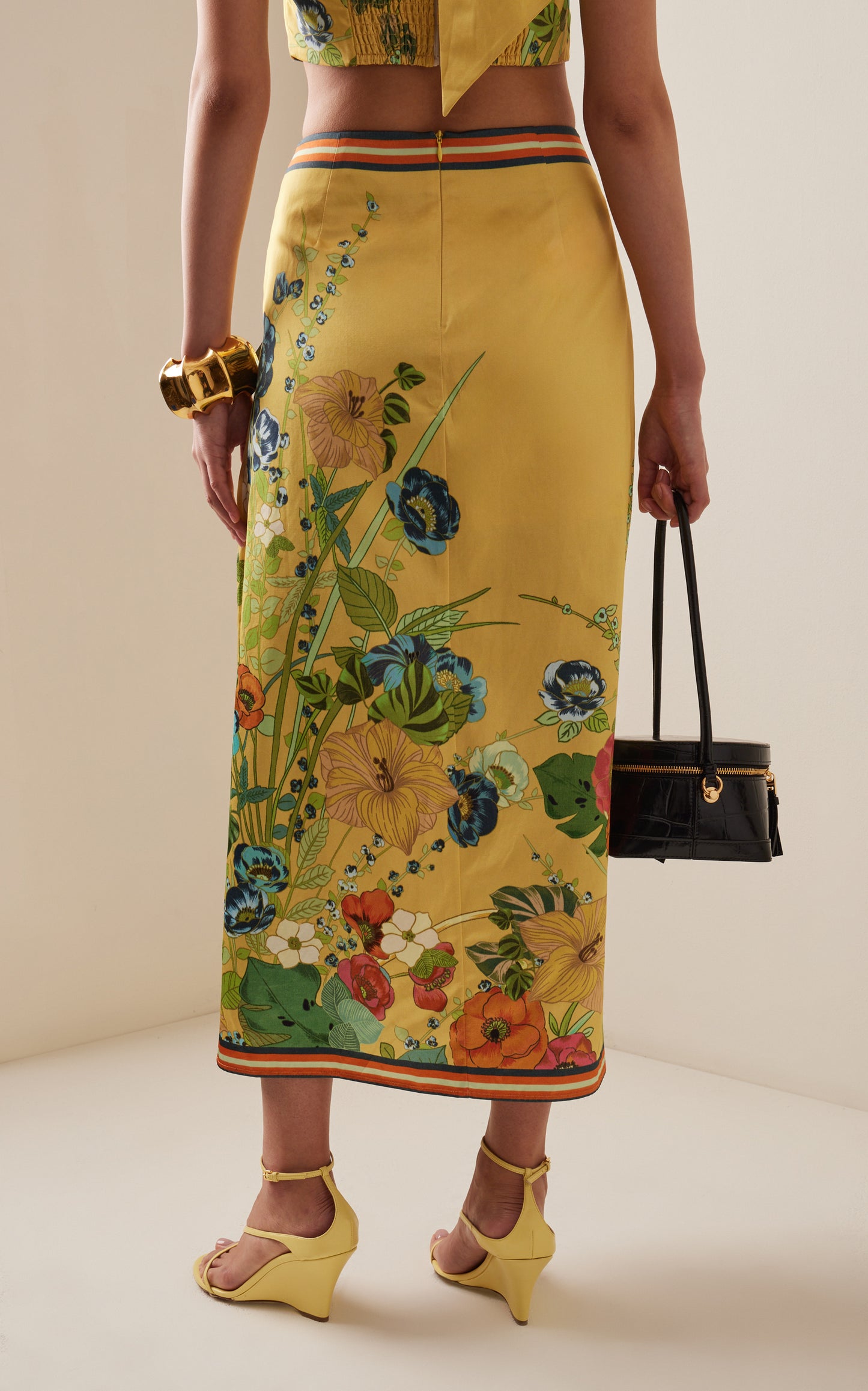 FLORAL WRAP SKIRT TOP SET
