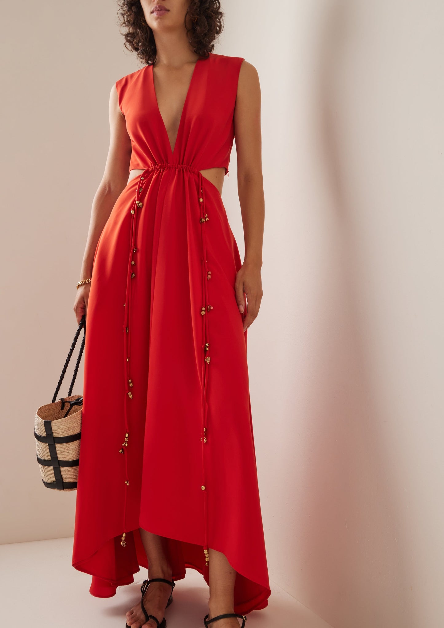 CUTOUT RED MINI DRESS