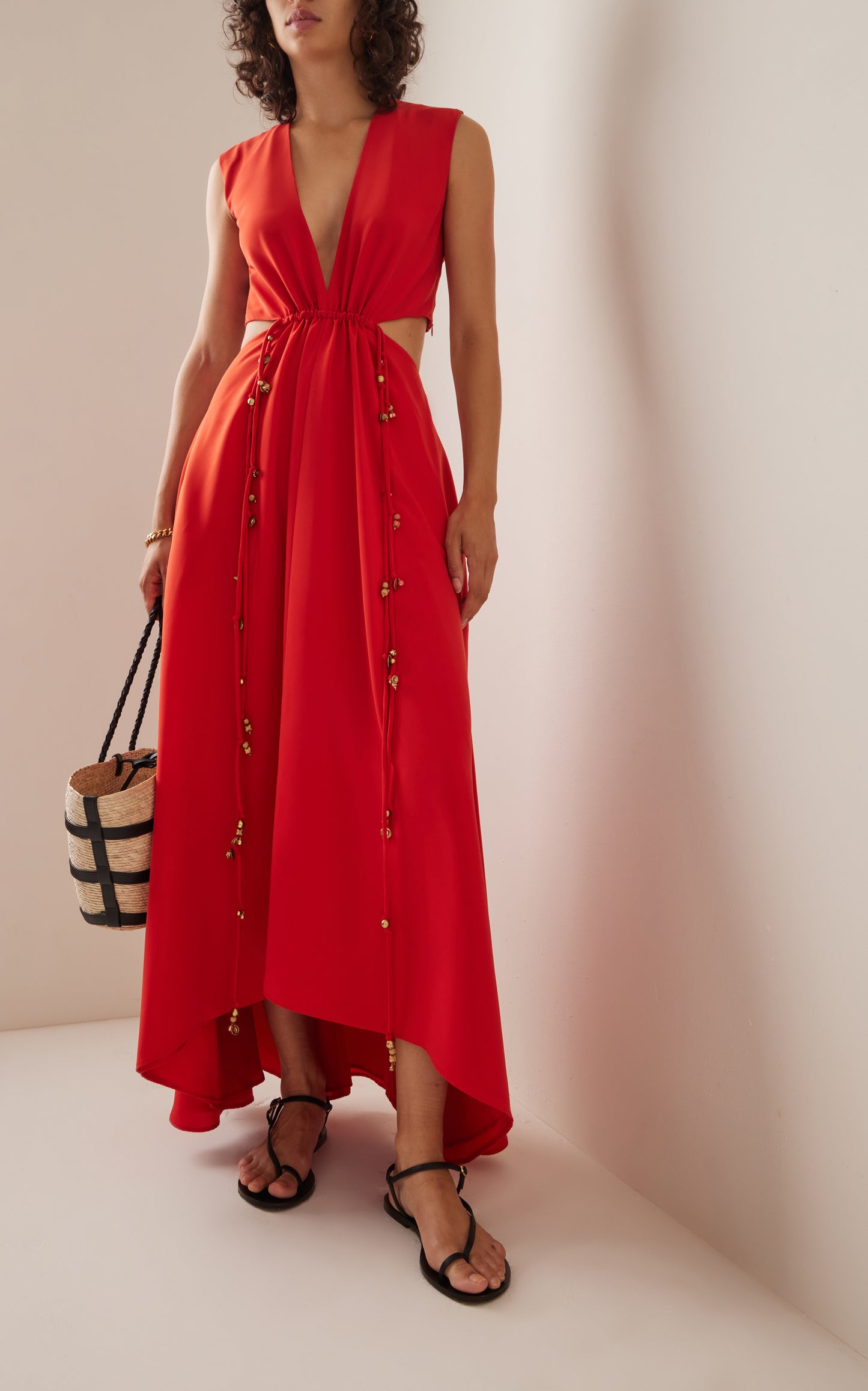 CUTOUT RED MINI DRESS