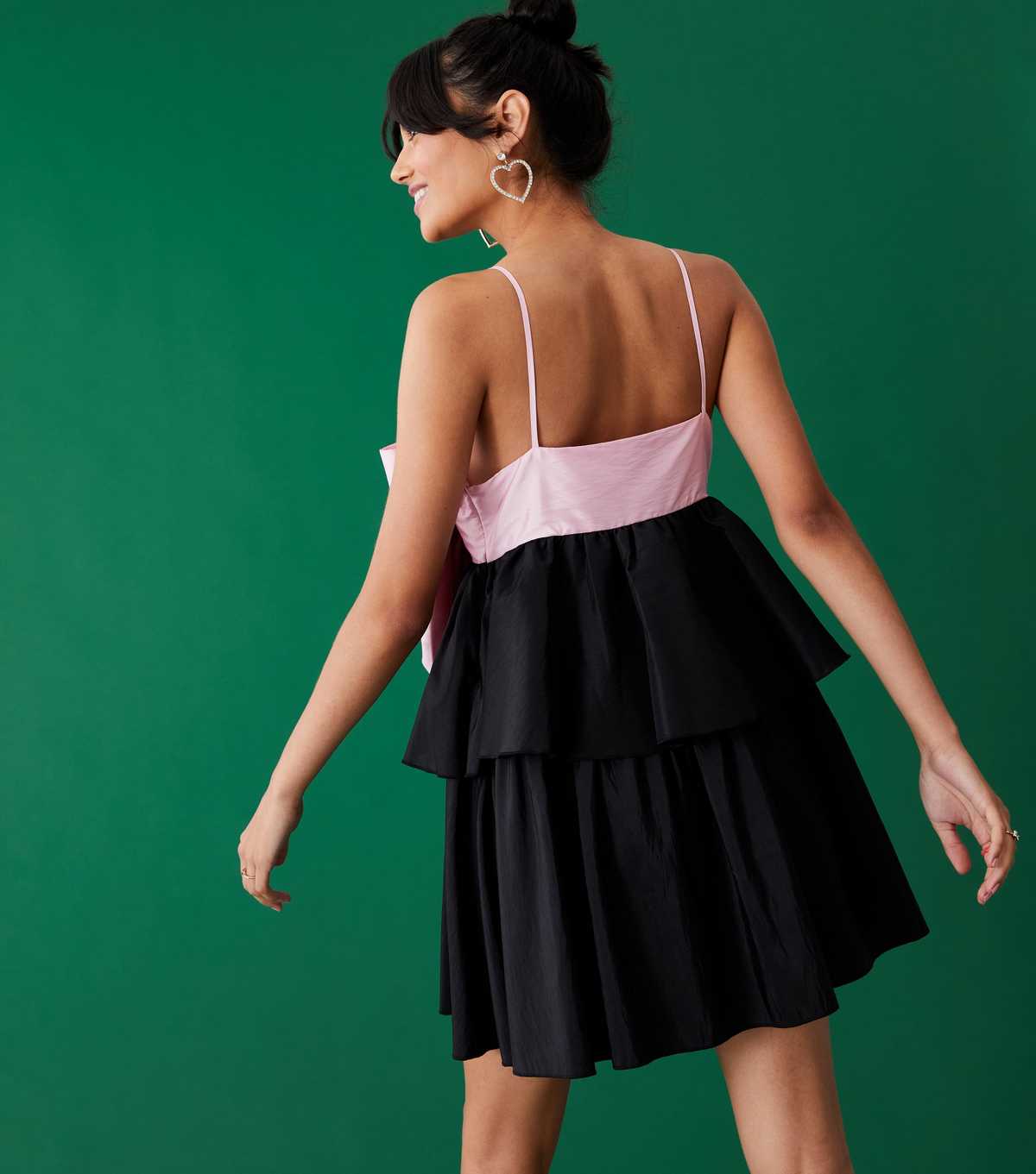 PINK BOW TIERED DRESS