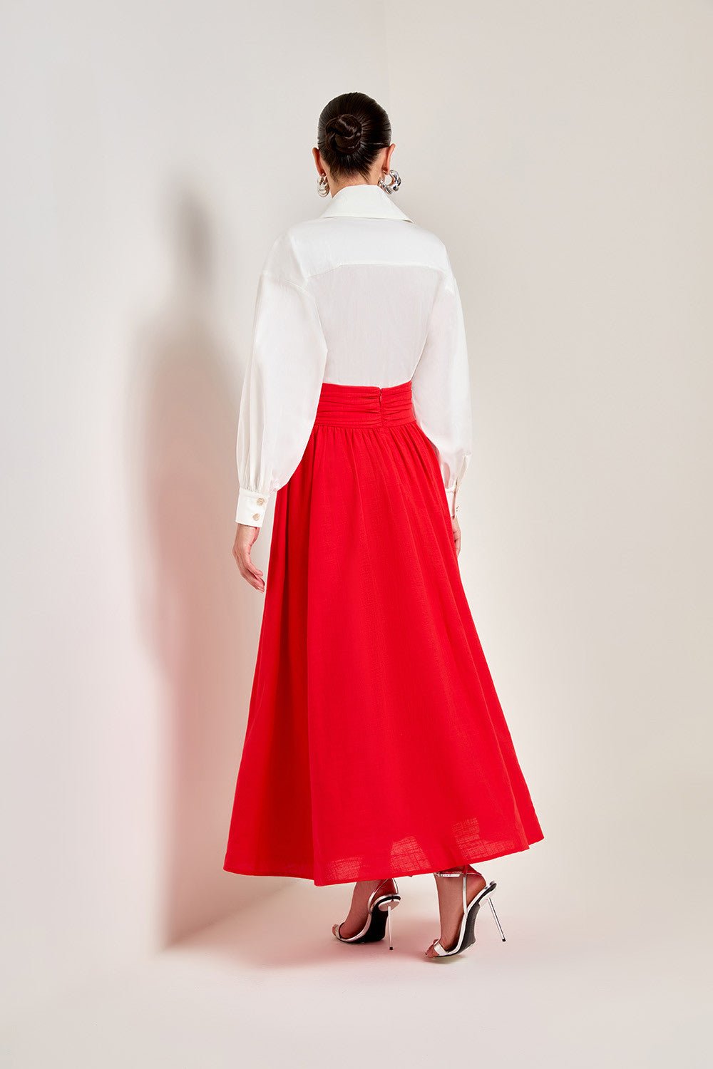 RED ROSE MAXI SKIRT