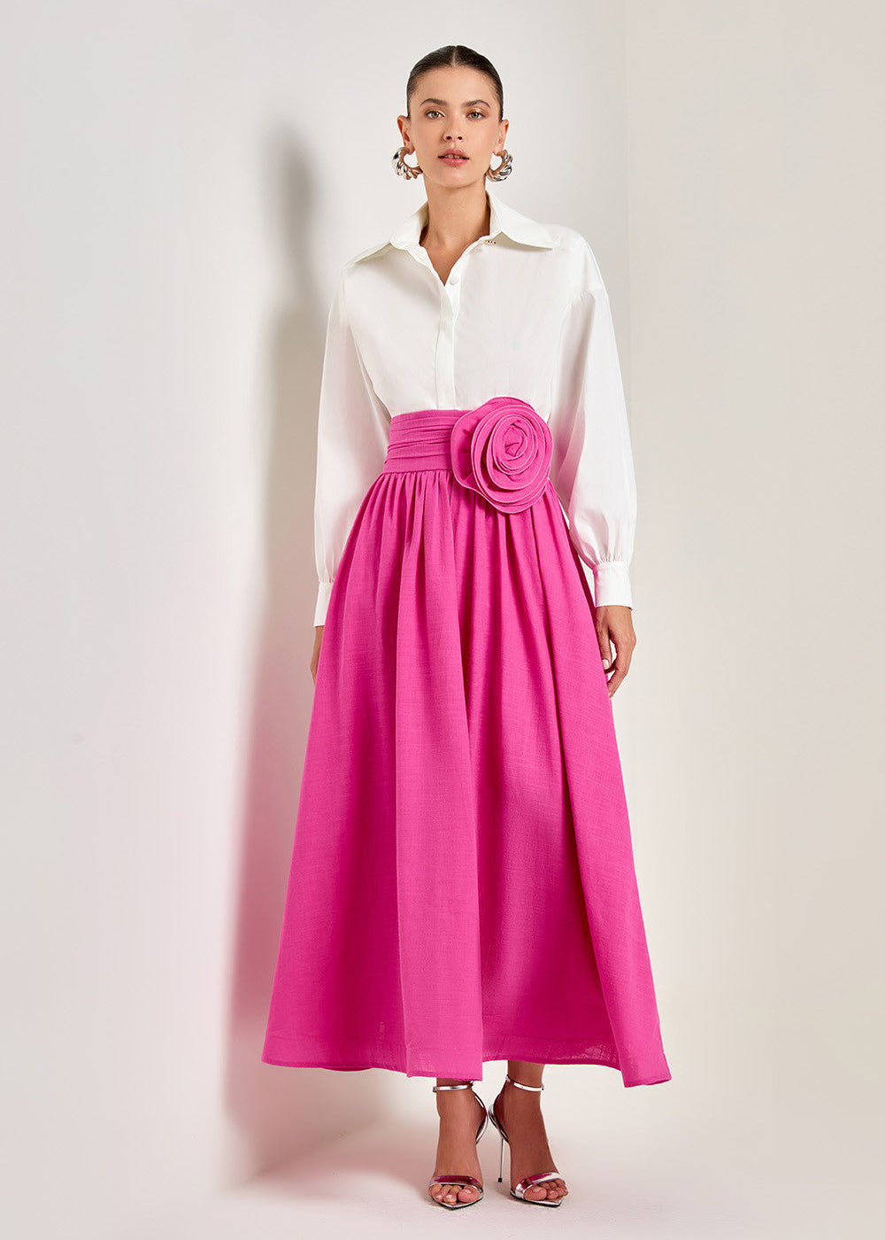 RED ROSE MAXI SKIRT