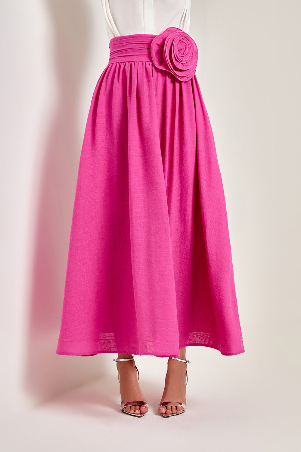 RED ROSE MAXI SKIRT