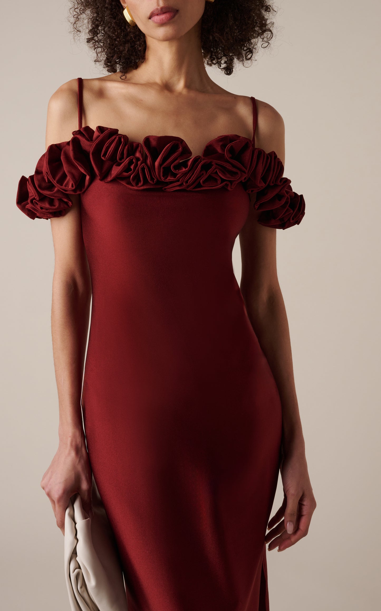 ROSETTE DETAIL MAXI DRESS