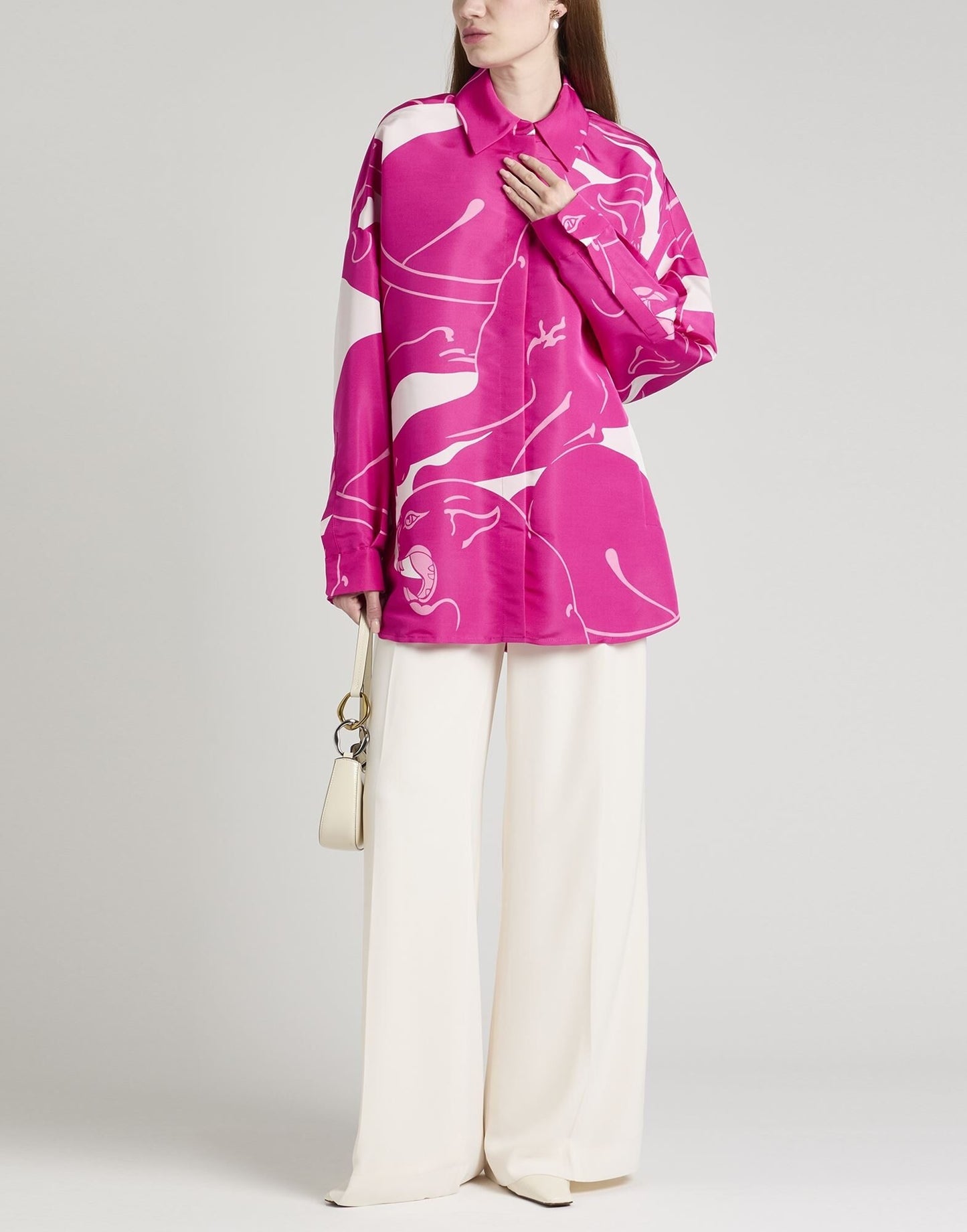 FUCHSIA PINK ABSTRACT PRINT SHIRT