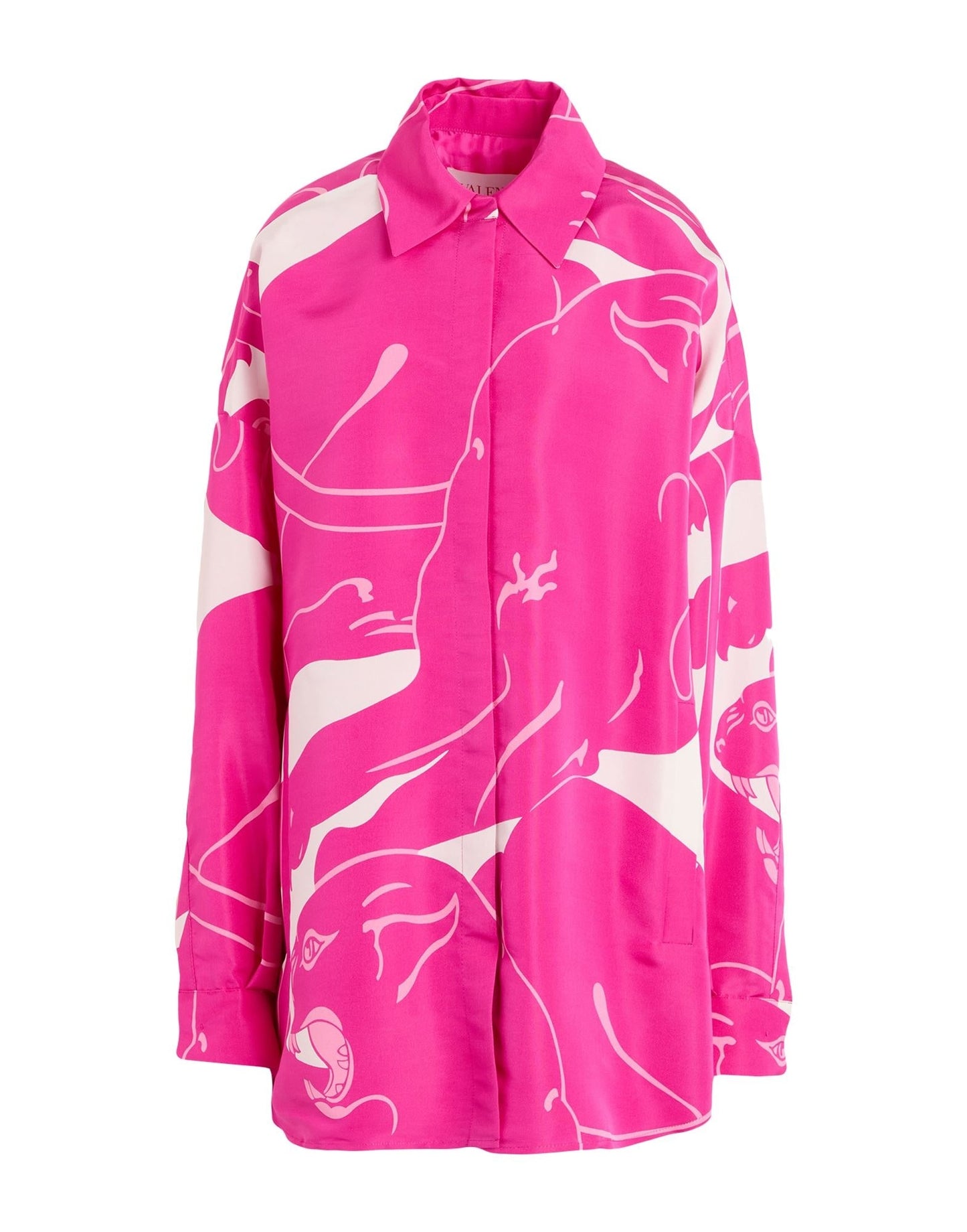 FUCHSIA PINK ABSTRACT PRINT SHIRT