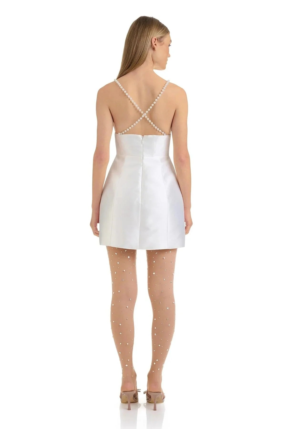 ROSE APPLIQUE PEARL DRESS
