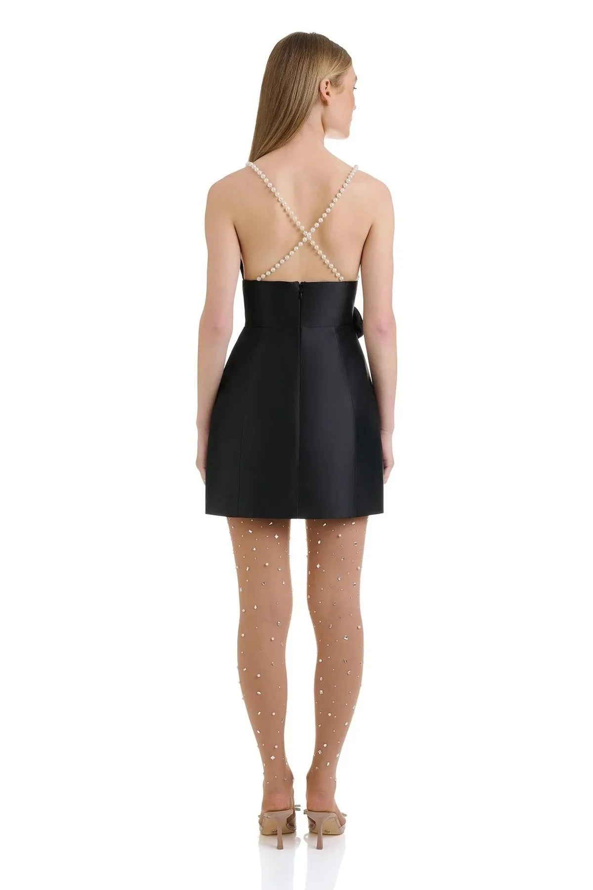 ROSE APPLIQUE PEARL DRESS