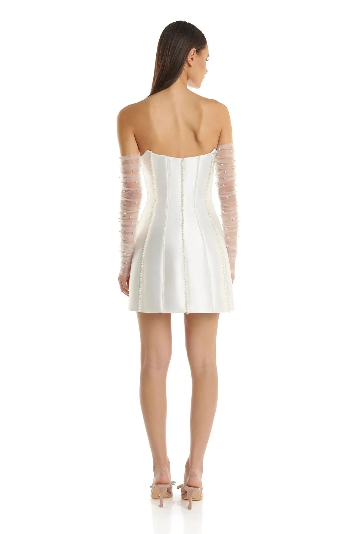 WHITE PEARL EMBEDDED DRESS