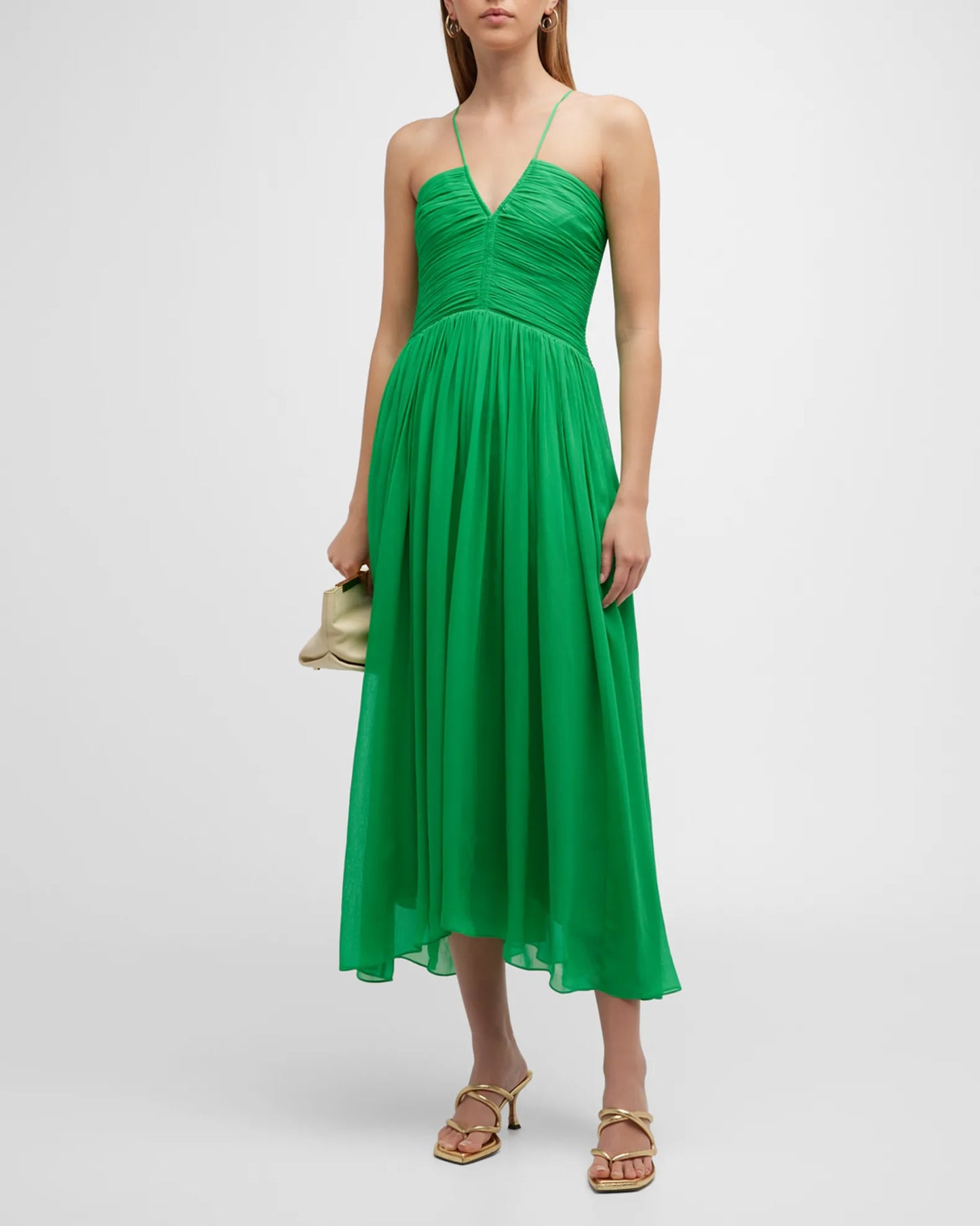 RUMI RUCHED MIDI DRESS
