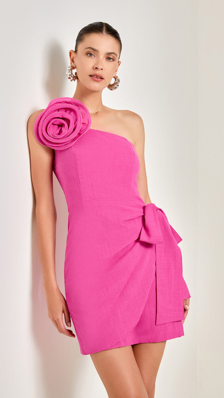 WRAP ONE SHOULDER DRESS