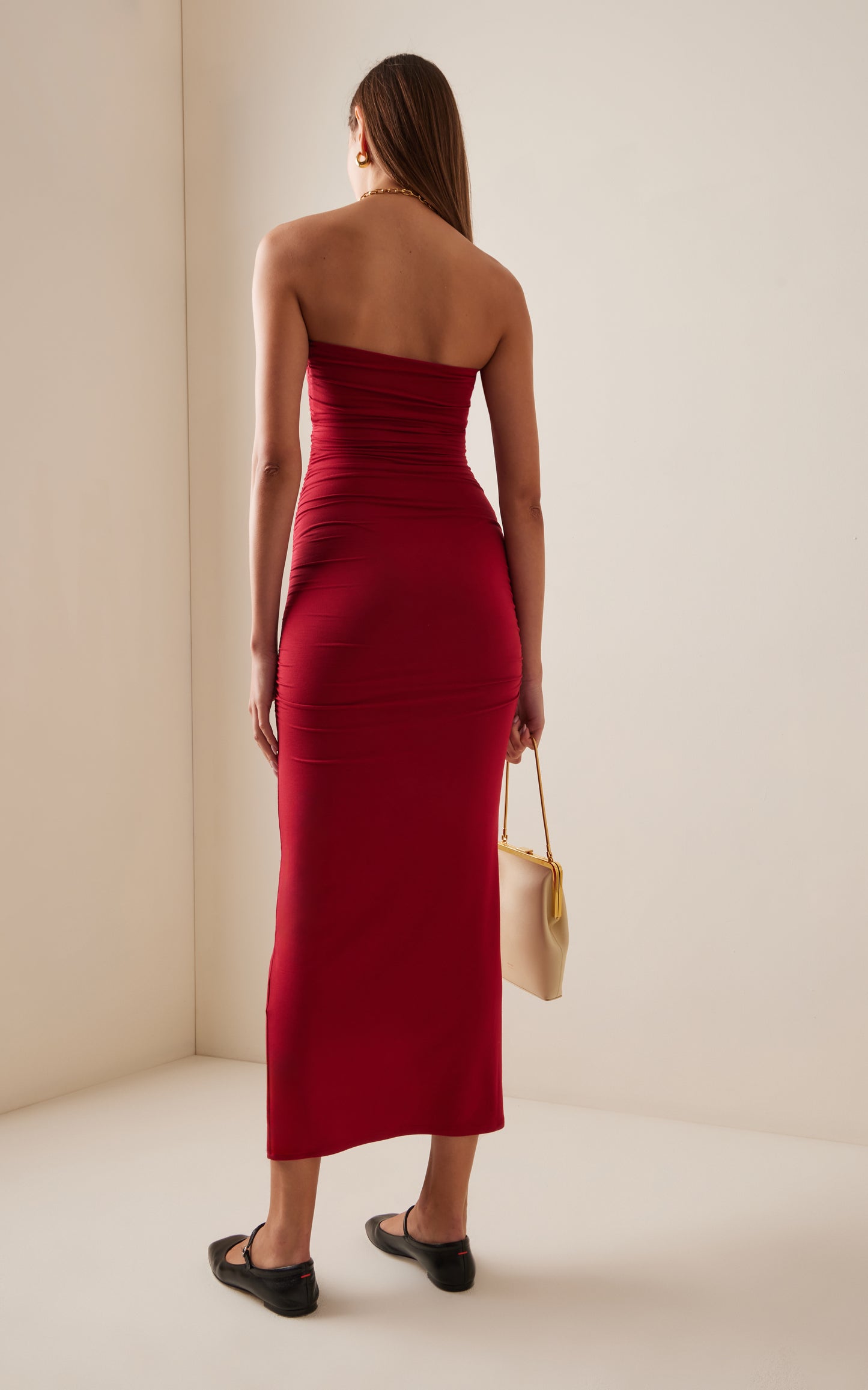 STRAPLESS JERSEY MAXI DRESS