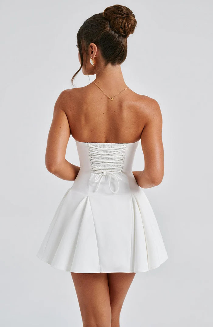 OFF WHITE BOW A-LINE DRESS