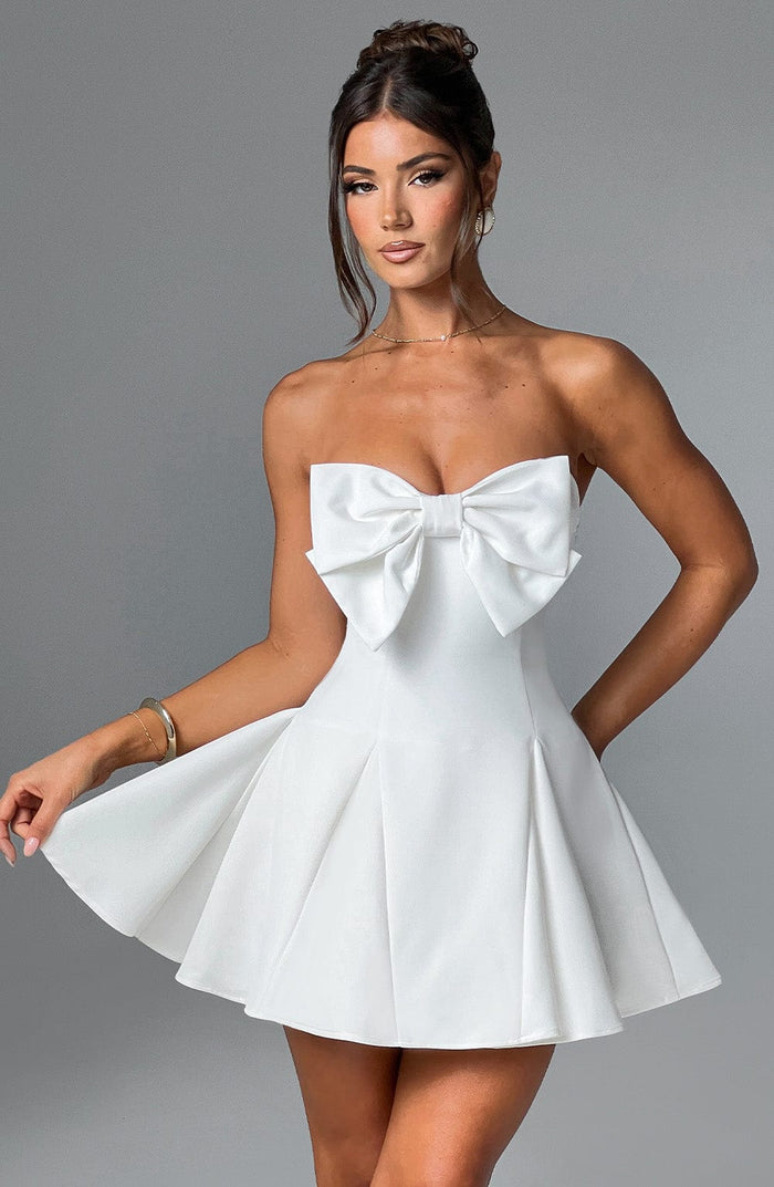 OFF WHITE BOW A-LINE DRESS