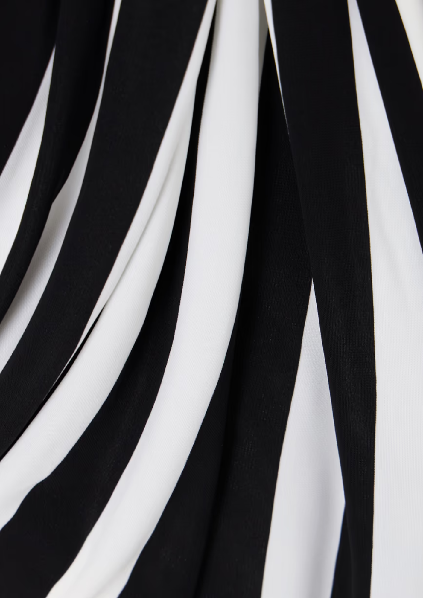 BLACK AND WHITE STRIPED DRAPED DRESS