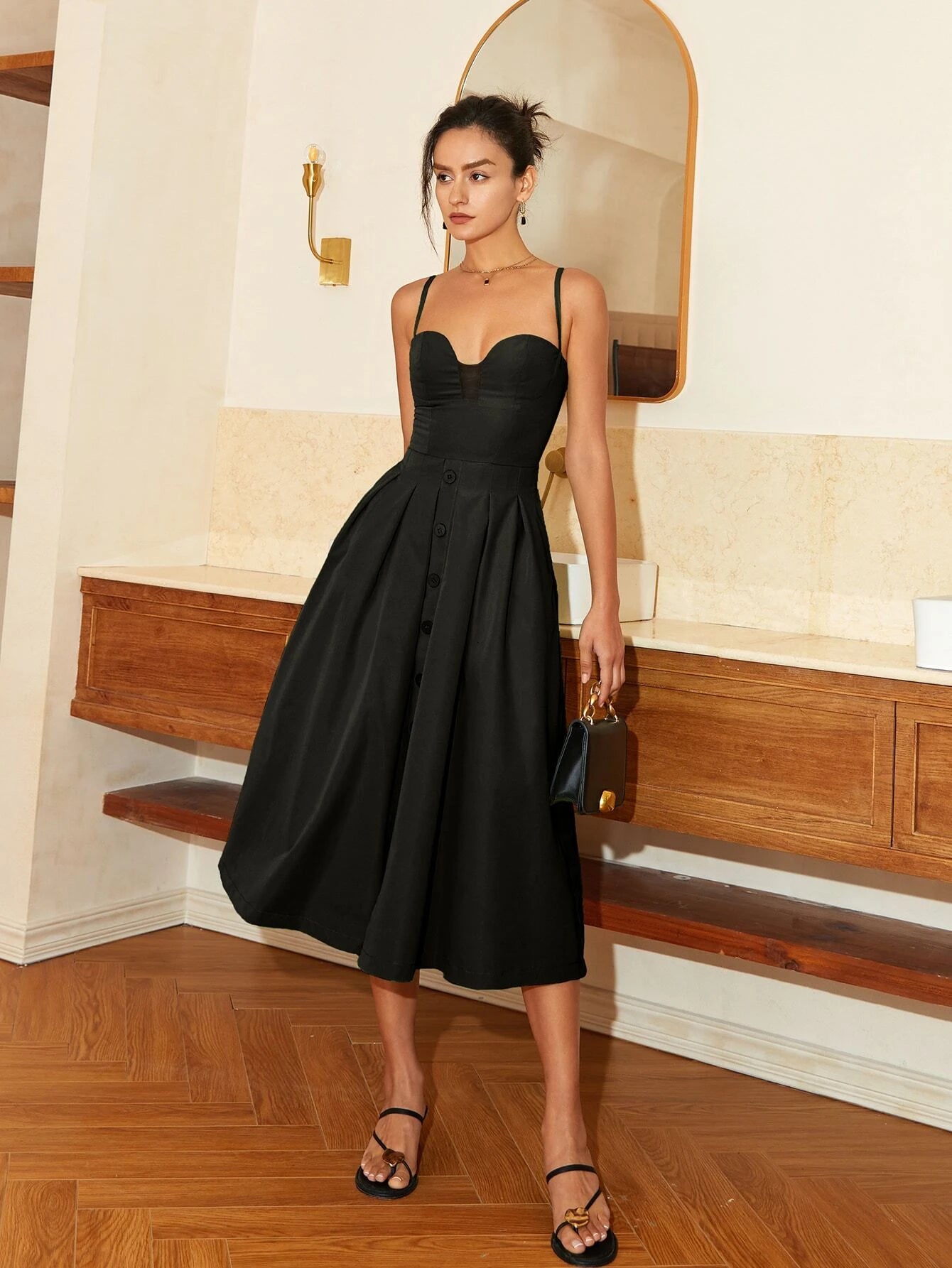 BLACK CAMI DRESS