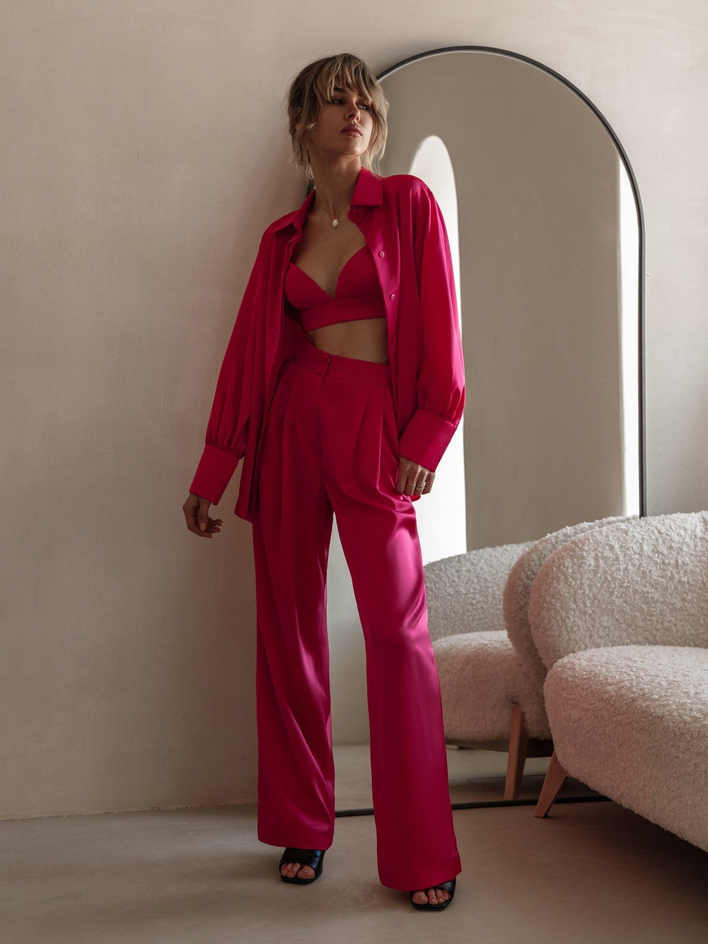 3 PIECE SATIN DRESS