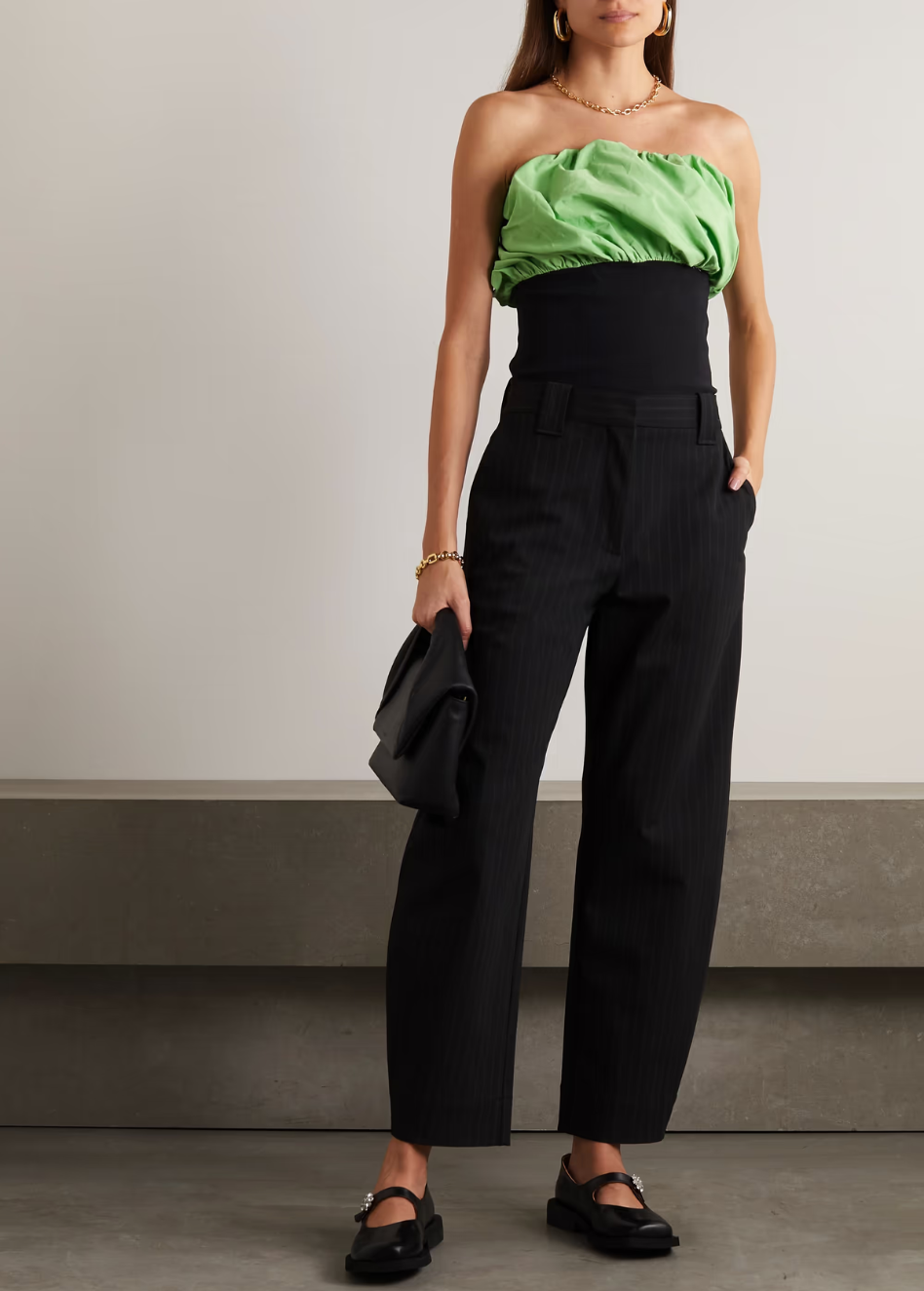 EMERALD GREEN CONTRAST TOP