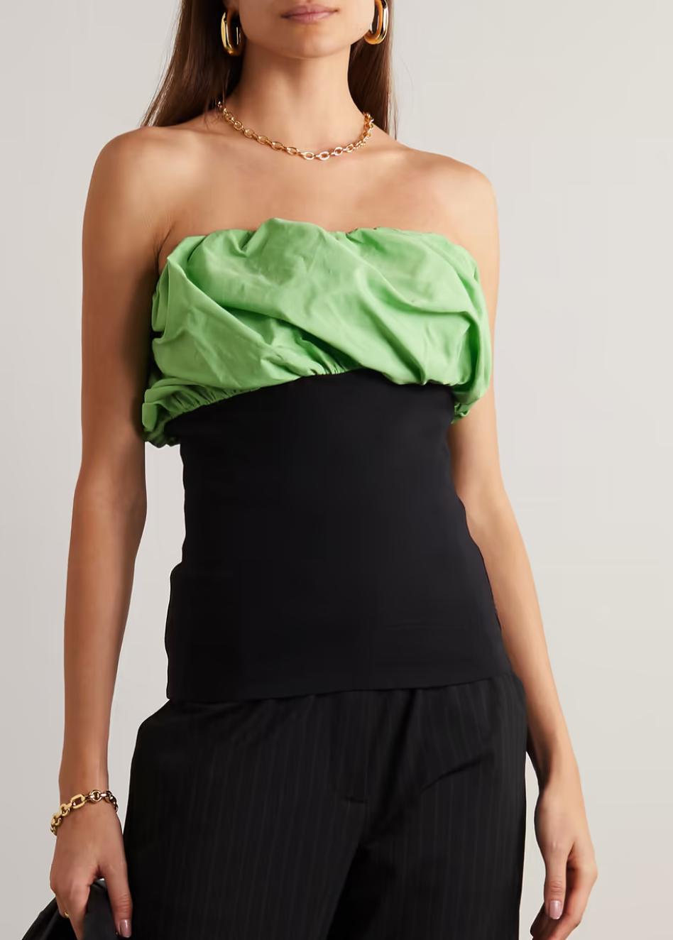 EMERALD GREEN CONTRAST TOP