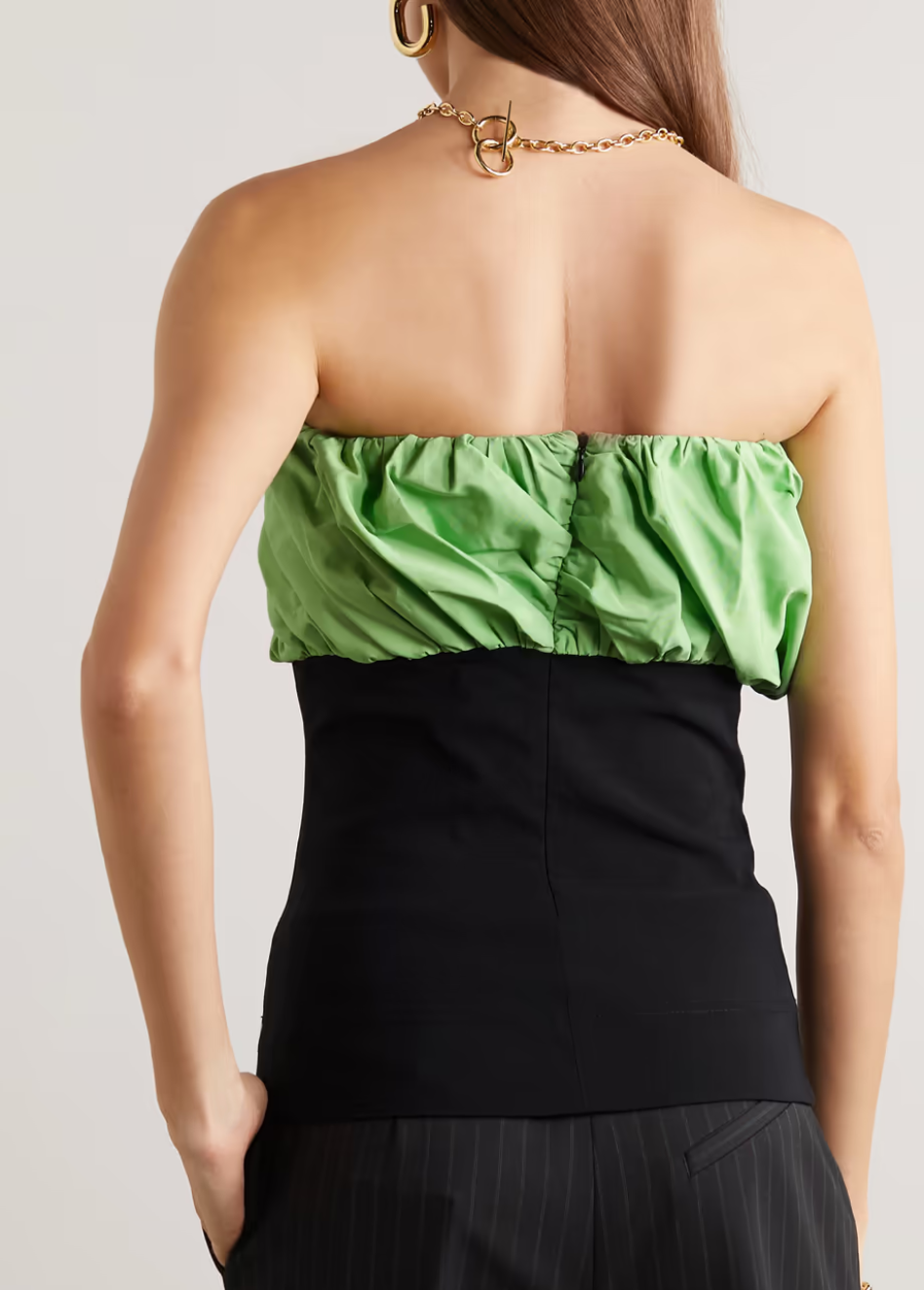 EMERALD GREEN CONTRAST TOP