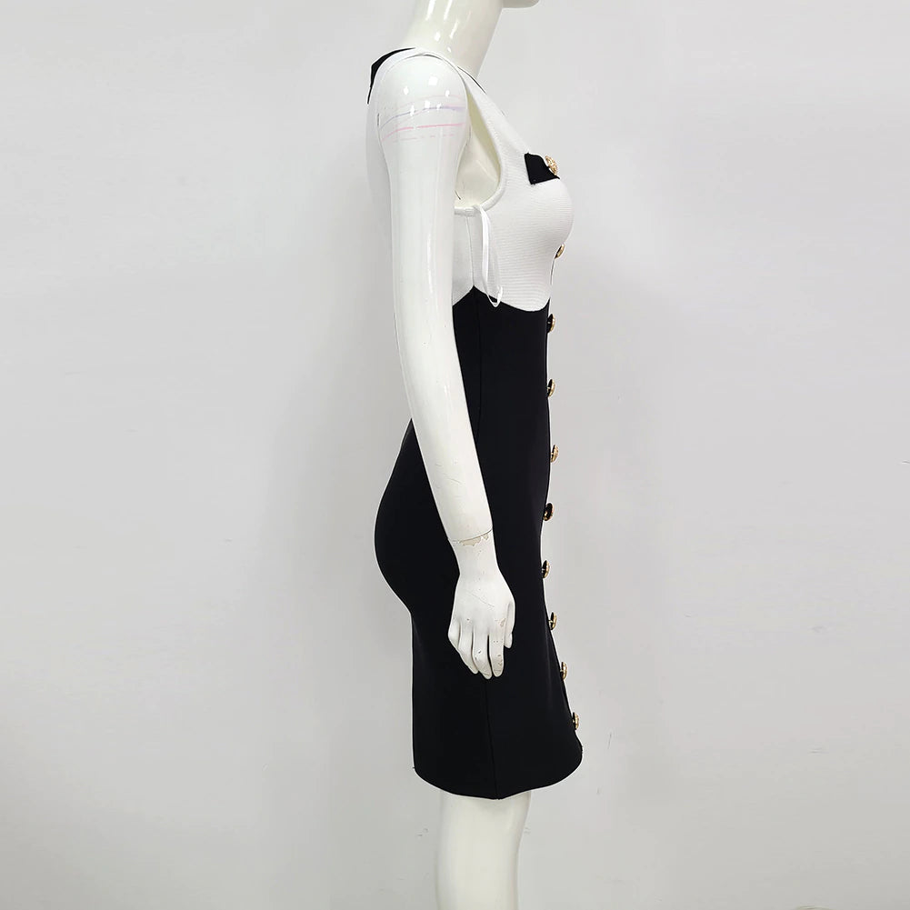 ELEGANT MULTI-COLOR BANDAGE DRESS