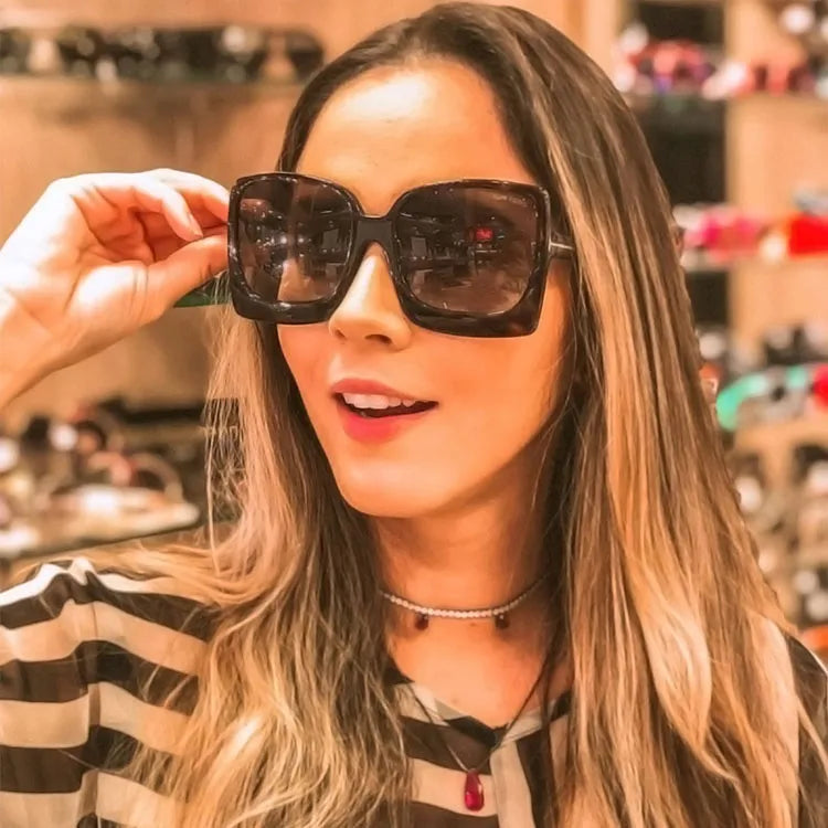 LEOPARD PRINT OVERSIZED SUNGLASSES