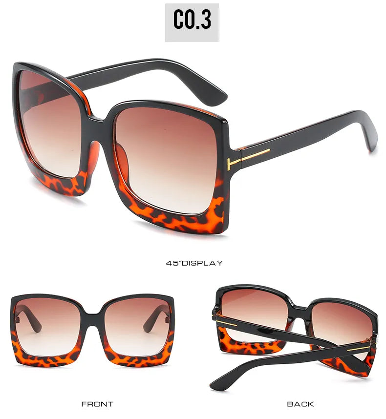 LEOPARD PRINT OVERSIZED SUNGLASSES