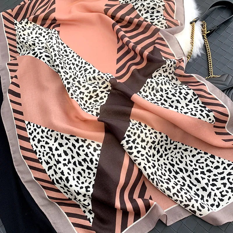 LEOPARD PRINT CROSS SCARF