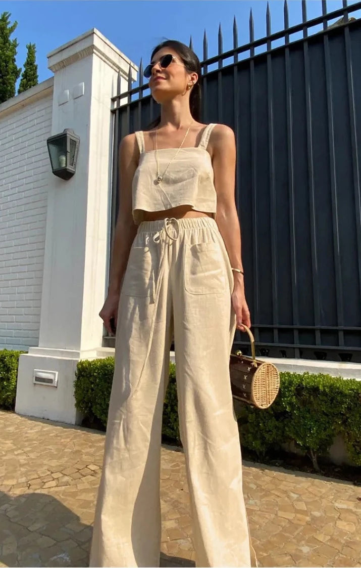 COTTON CASUAL TWO PIECE SET