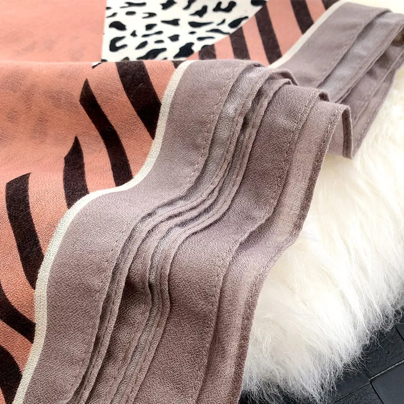 LEOPARD PRINT CROSS SCARF
