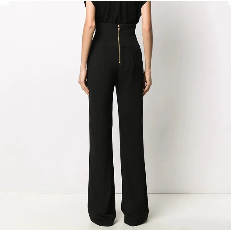 HIGH WAIST BUTTON UP PANTS