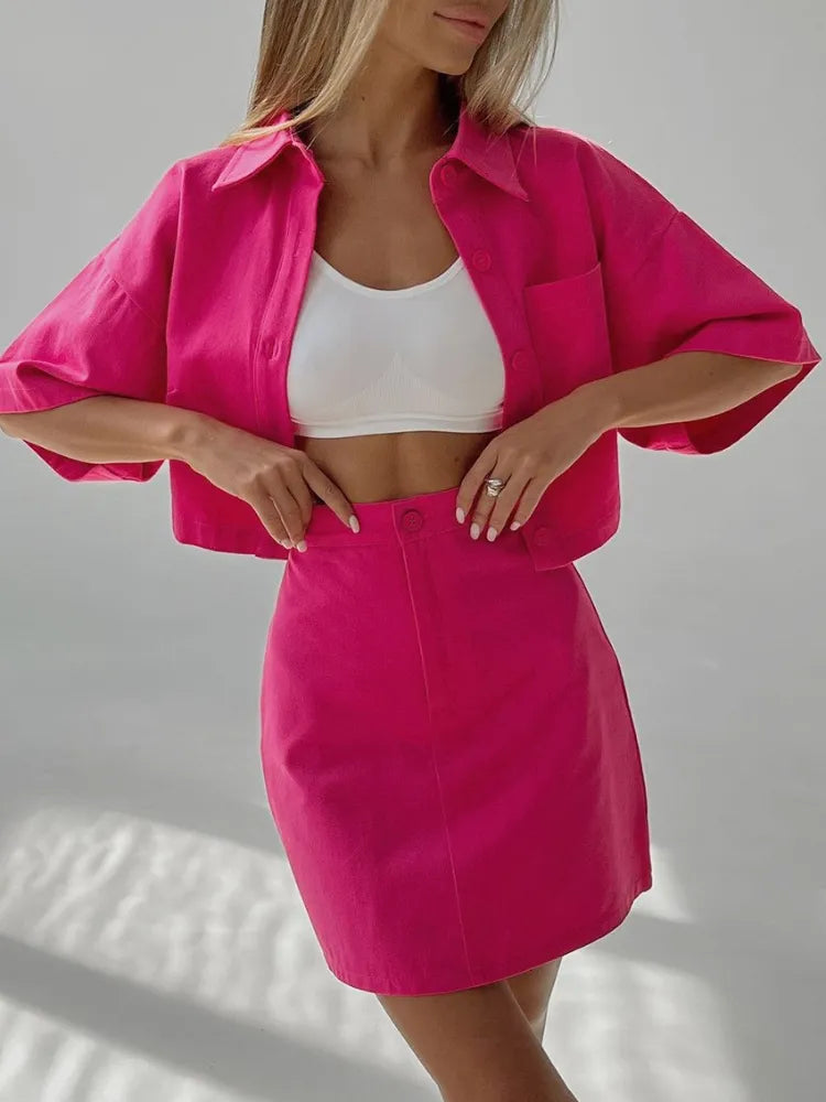 COTTON FUCHSIA CO-ORD SET