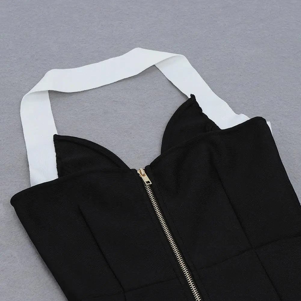 HALTER SLEEVELESS BANDAGE JUMPSUIT