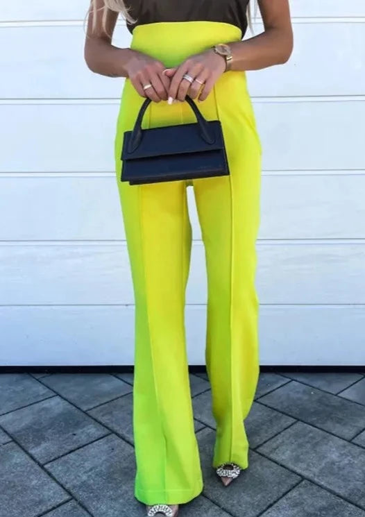 SOLID BOTTOM STRAIGHT PANT NEON